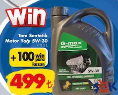 TAM SENTETİK MOTOR YAĞI 5W-30 3,2 L indirimli fiyat TAM SENTETİK MOTOR YAĞI 5W-30 3,2 L fiyat ve kampanya bilgisi